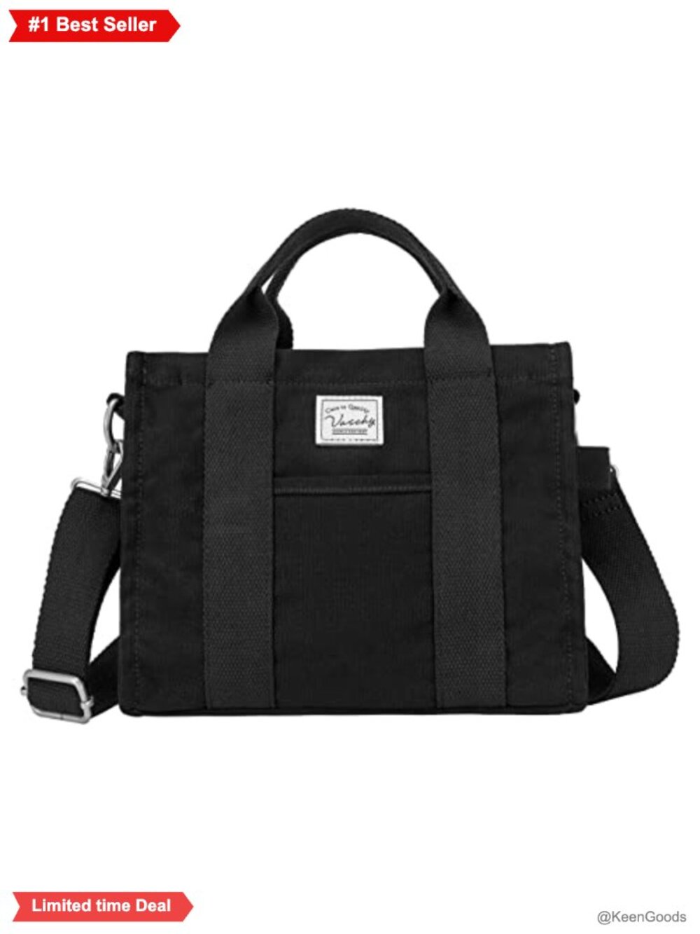 Canvas Tote Bag Crossbody Satchel Purse with Zipper Pockets